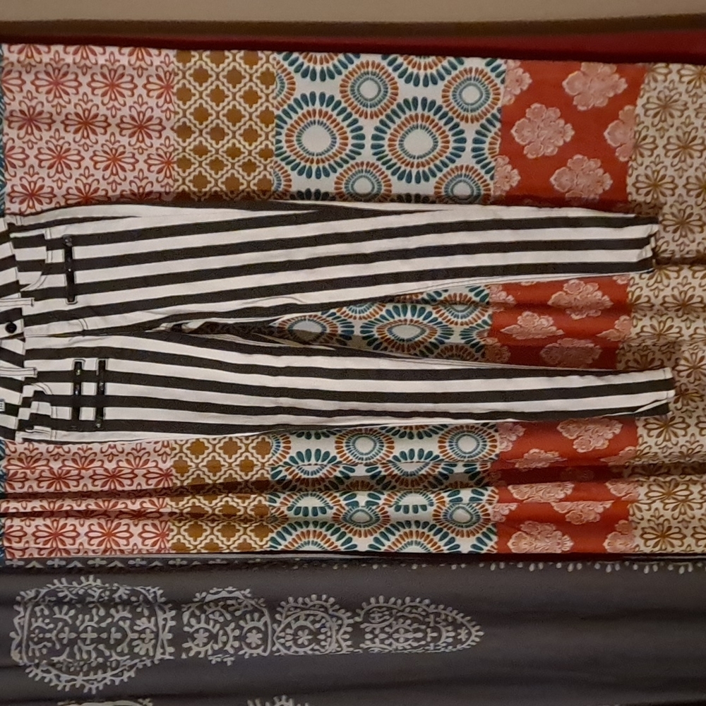 High wasted striped jegging